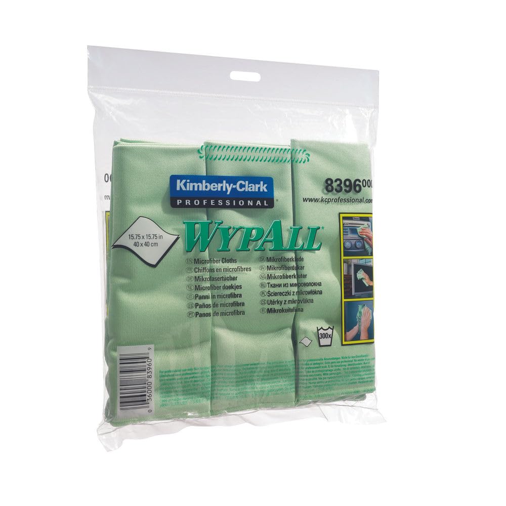 WYPALL* - Paño de limpieza (microfibra, 40 x 40 cm, 6 unidades), color verde