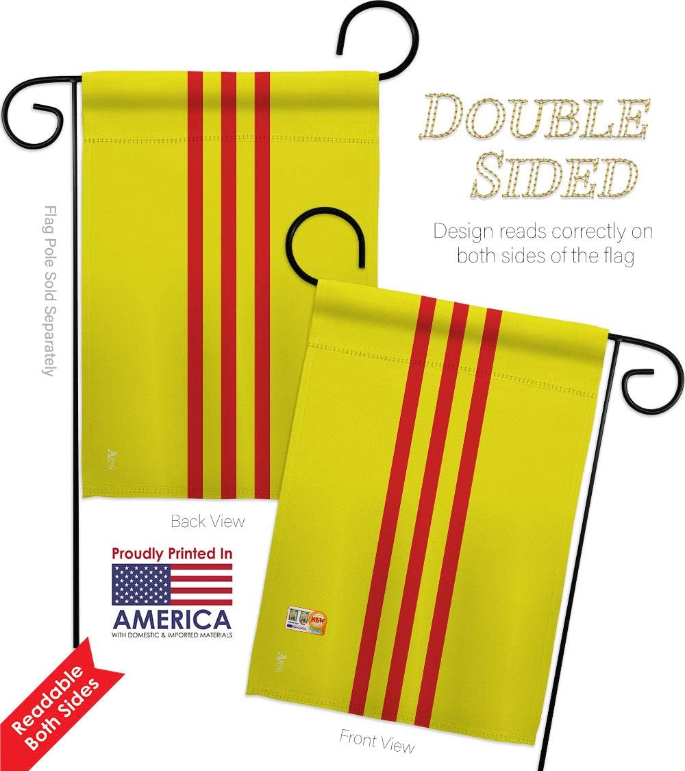 South Vietnam Garden Flag Set Wall Holder Regional Nationality Nation International World Country Particular Area Small Decorative Gift Yard House Banner Double-Sided Made In USA 13 X 18.5