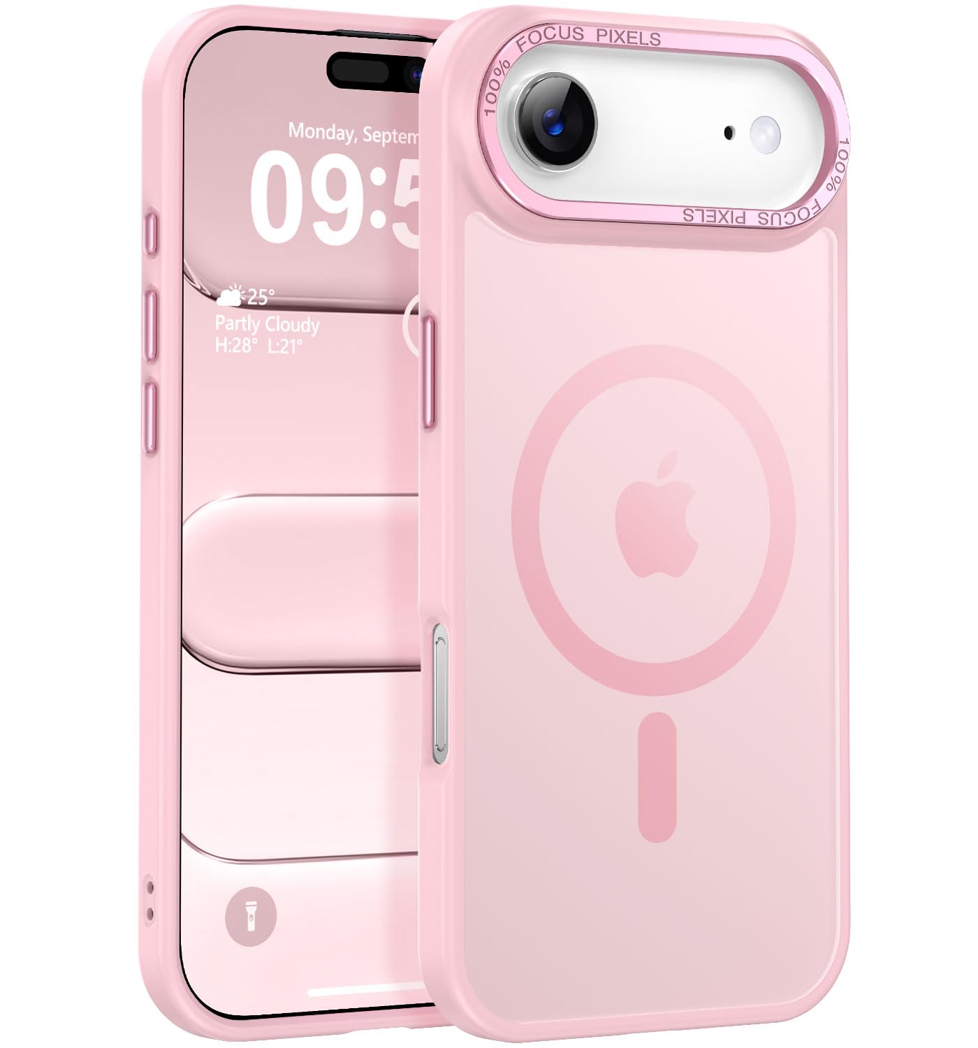 Newfuture Strong Magnetic Compatible with iPhone 17 Pro Case [13 FT Military Drop Protection] [Compatible with Magsafe] Slim Translucent Matte Shockproof with Anti-Fingerprint Phone Case, Tender Pink — view 34