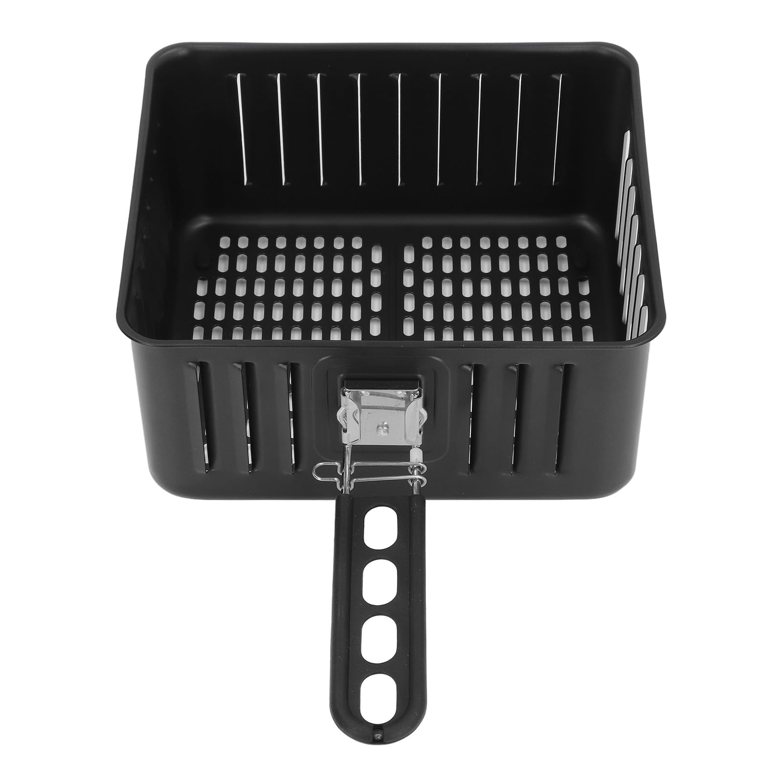 Panier à friteuse antiadhésif en acier inoxydable 6L, lavable au lave-vaisselle avec poignée amovible, panier à friteuse carré pour
