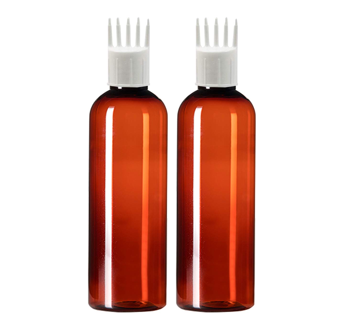Hair Root Applicator (White) with Amber Bottle, Flip-top Cap, Plug for applying Hair Oil,Hair Dye,Shampoos, DIY care and Medicine Directly on Scalp and Hair Roots 200 ml (Pack of 2- Amber)-image-31