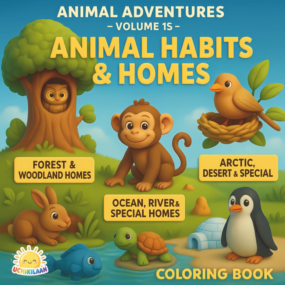 Animal Adventures – Volume 15: Animal Habits & Homes: Discover Where Animals Live — A Fun Learning & Coloring Journey