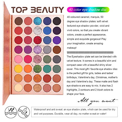 40 colori Palette di ombretti lucidi Ombretto in