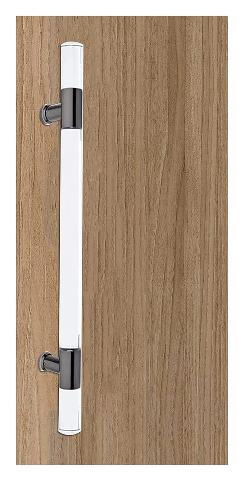 CWCQGH Push Pull Door Handle, Sliding Barn Door Handle, Clear Barn Door Handles and Pulls for Wooden Door, Garden Patio Garage Use,Black-Length 100cm