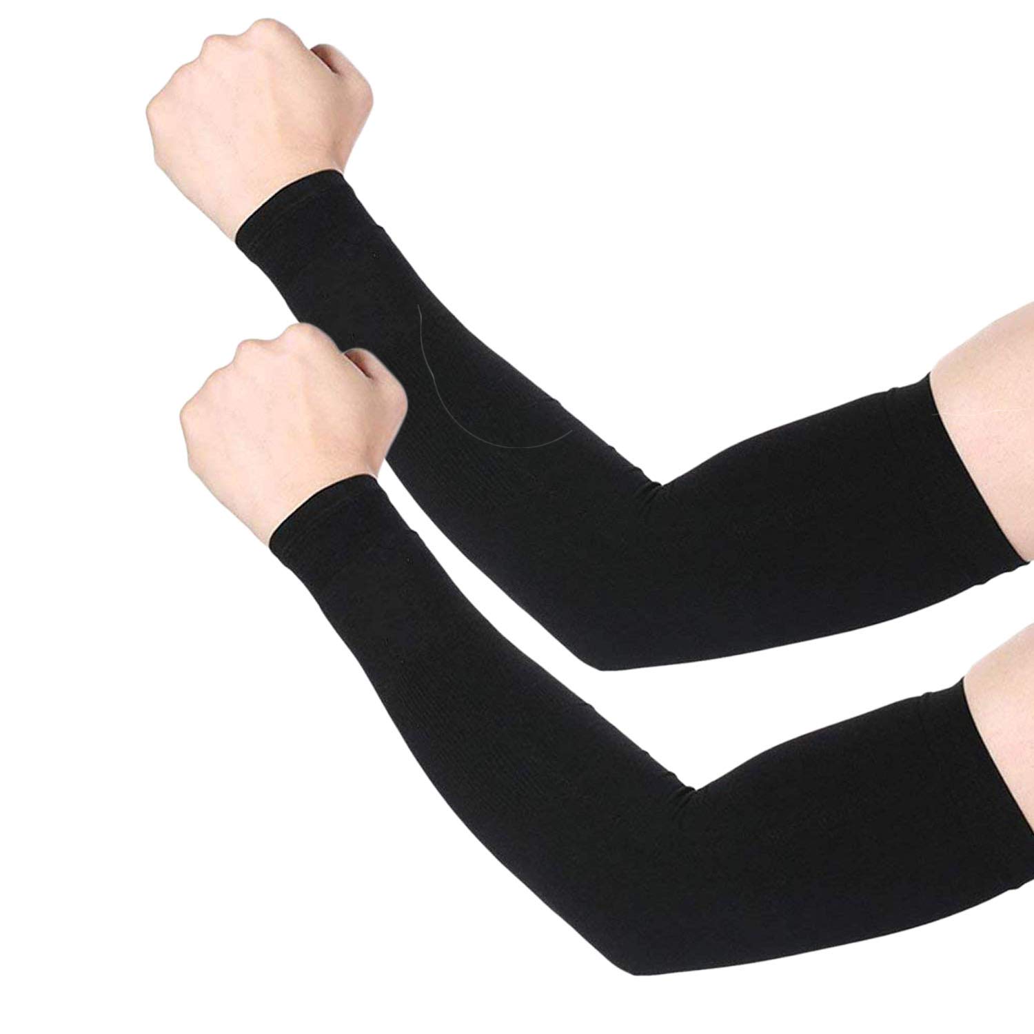 Cotson Men's Sports Arm Sleeves (Black, Pack of 1 Pair)