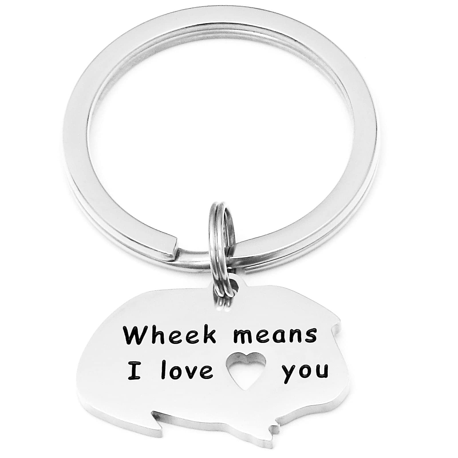 HUTIMY Guinea Pig Lover Gift Wheek Means I Love You Keychain Jewelry