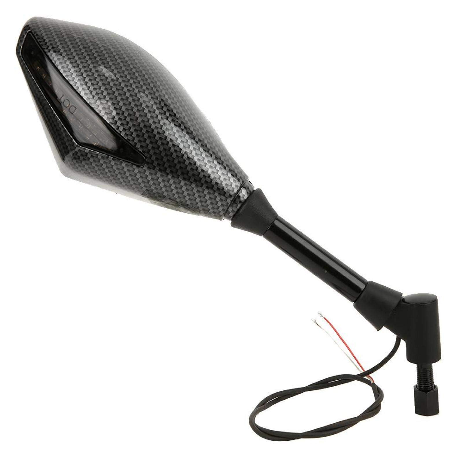 Indicatore di Direzione per Motocicletta Luce ABS Specchi Retrovisori Laterali a LED Neri con Indicatore di Direzione Indicatore di Direzione per Specchietti Laterali per Moto Manubrio 10