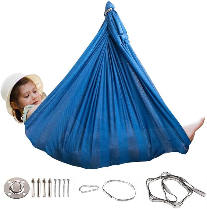Sensory Swing for Kids with Special Needs (Hardware Included) Therapy Swing Cuddle Swing Indoor Outdoor Kids Swing Hammock for Child & Adult with Autism, ADHD, Aspergers, Sensory Integration