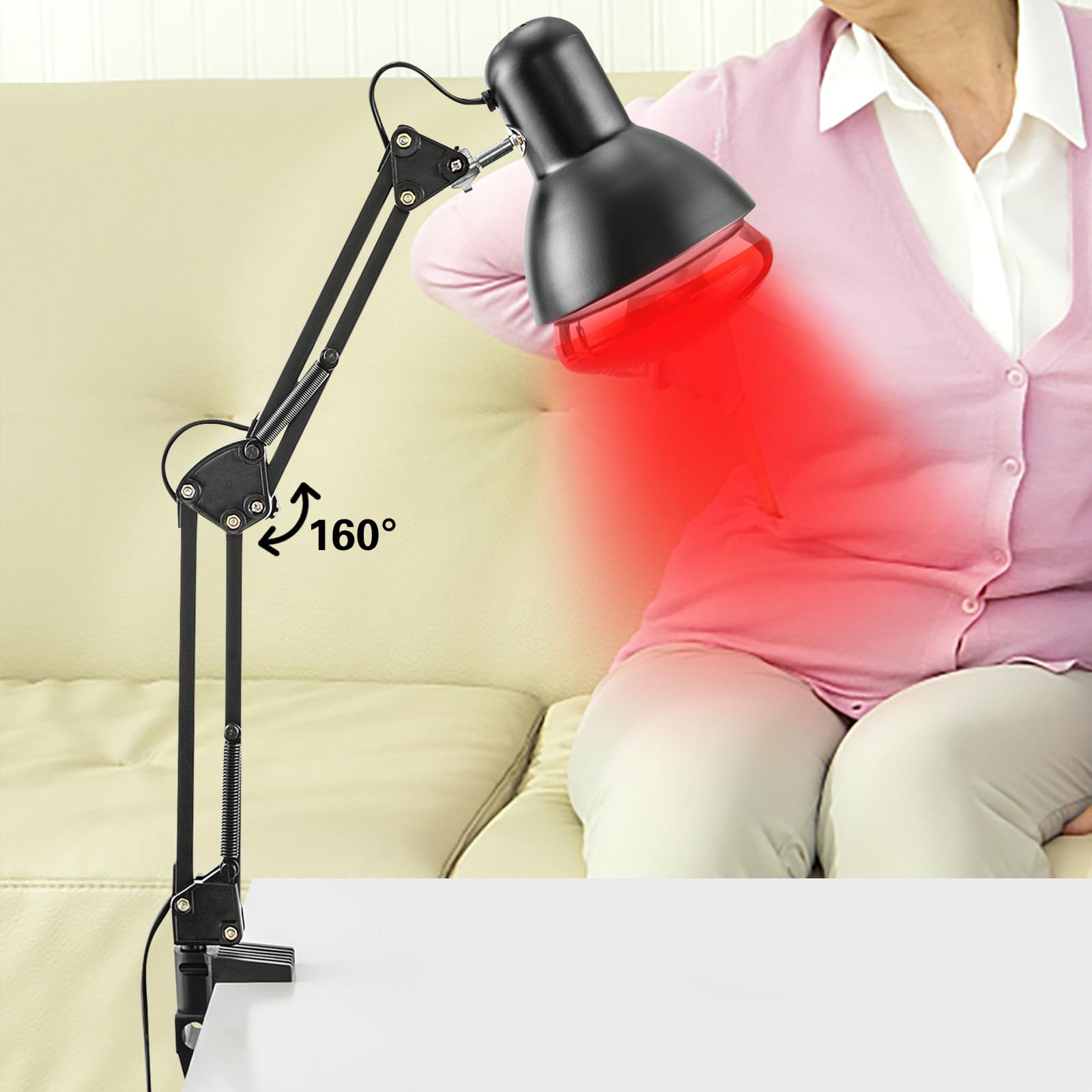 Czerwona lampa na podczerwień, 150 W, składana, do terapii, ból mięśni i stawów, medyczna