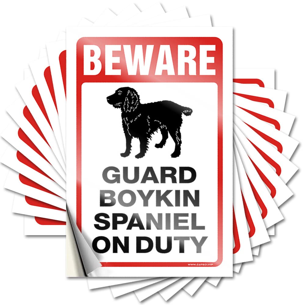Lettering Sticker Bedroom Door Decor Waterproof Vinyl Sticker | Beware! Guard Boykin Spaniel On Duty Plush Door for Motorcycle DIY Projects(12X18CM)