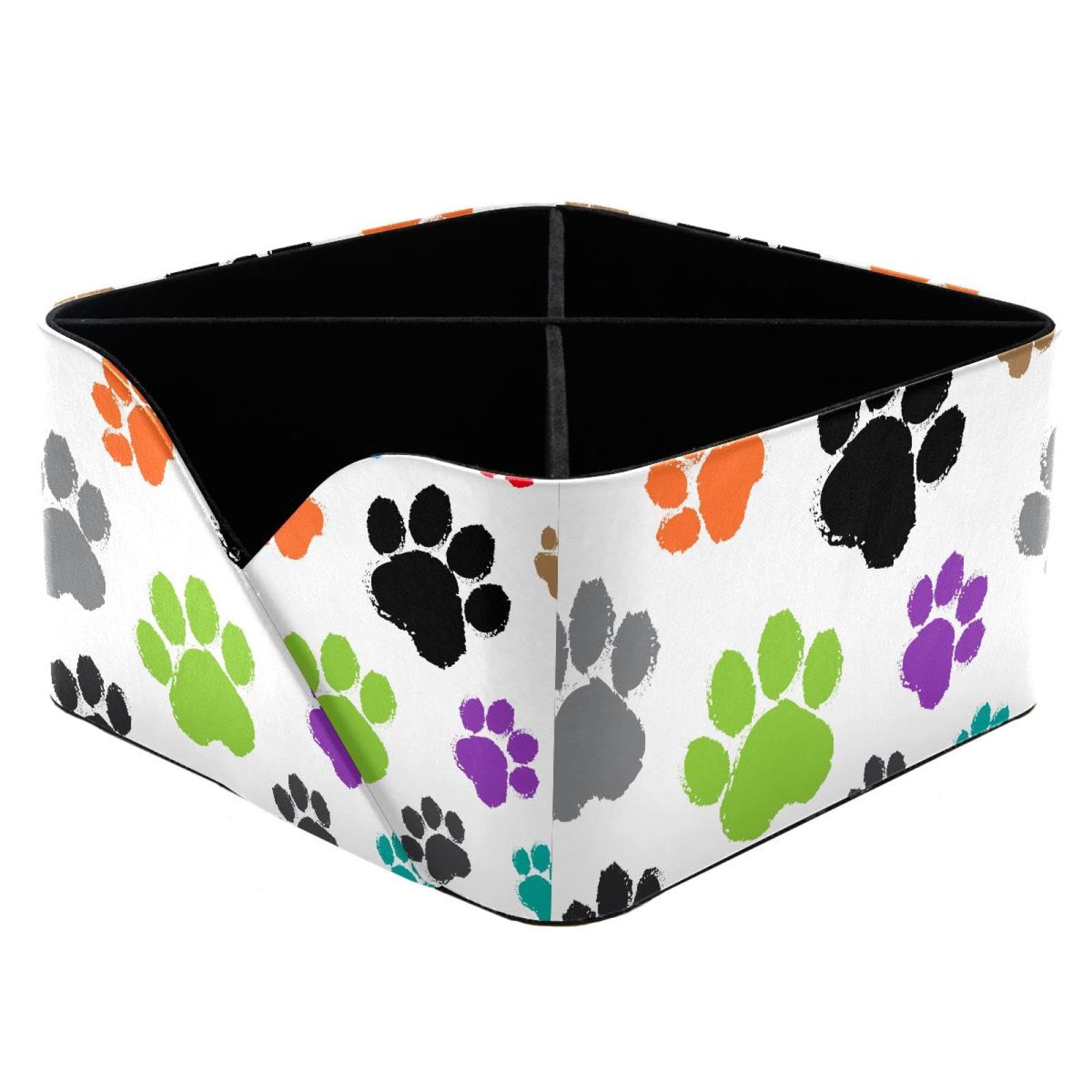KengjuTesu Colorful Animal Paw Desktop Organizer Pen Holder, Rectangular Pencil Cup for Office, Study and Makeup Stations