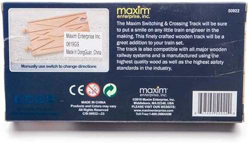 Miniatura 5 de Maxim Enterprise, inc. Conmutación y cruce de vías de tren de madera, pista de expansión avanzada compatible con Thomas & Friends, Brio y todos los