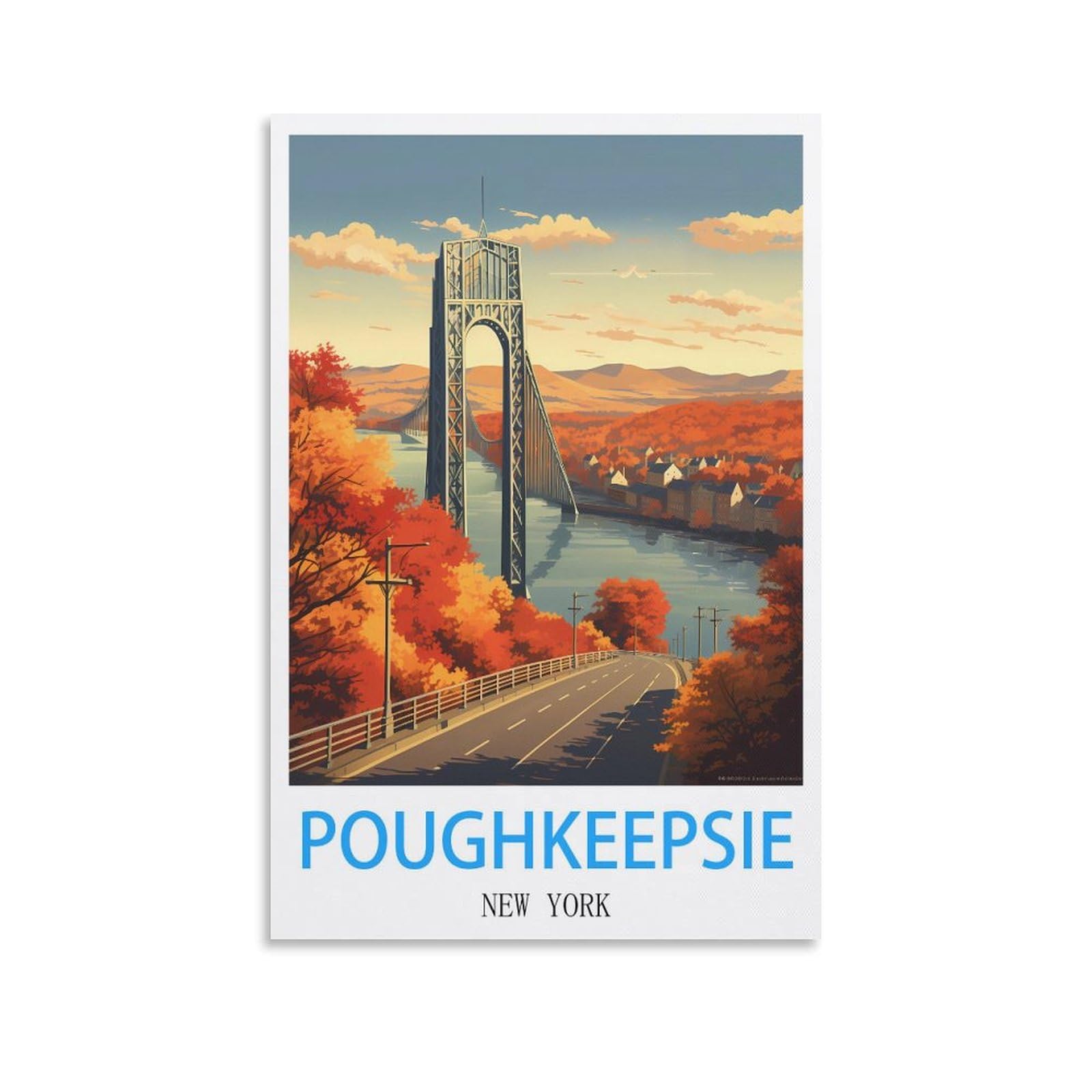 Retro Vintage Metal Tin Sign Poughkeepsie New York Vintage Retro Man Cave Bar Pub Shed Novelty Gift Tin Wall Décor Metal Sign 30x30cm