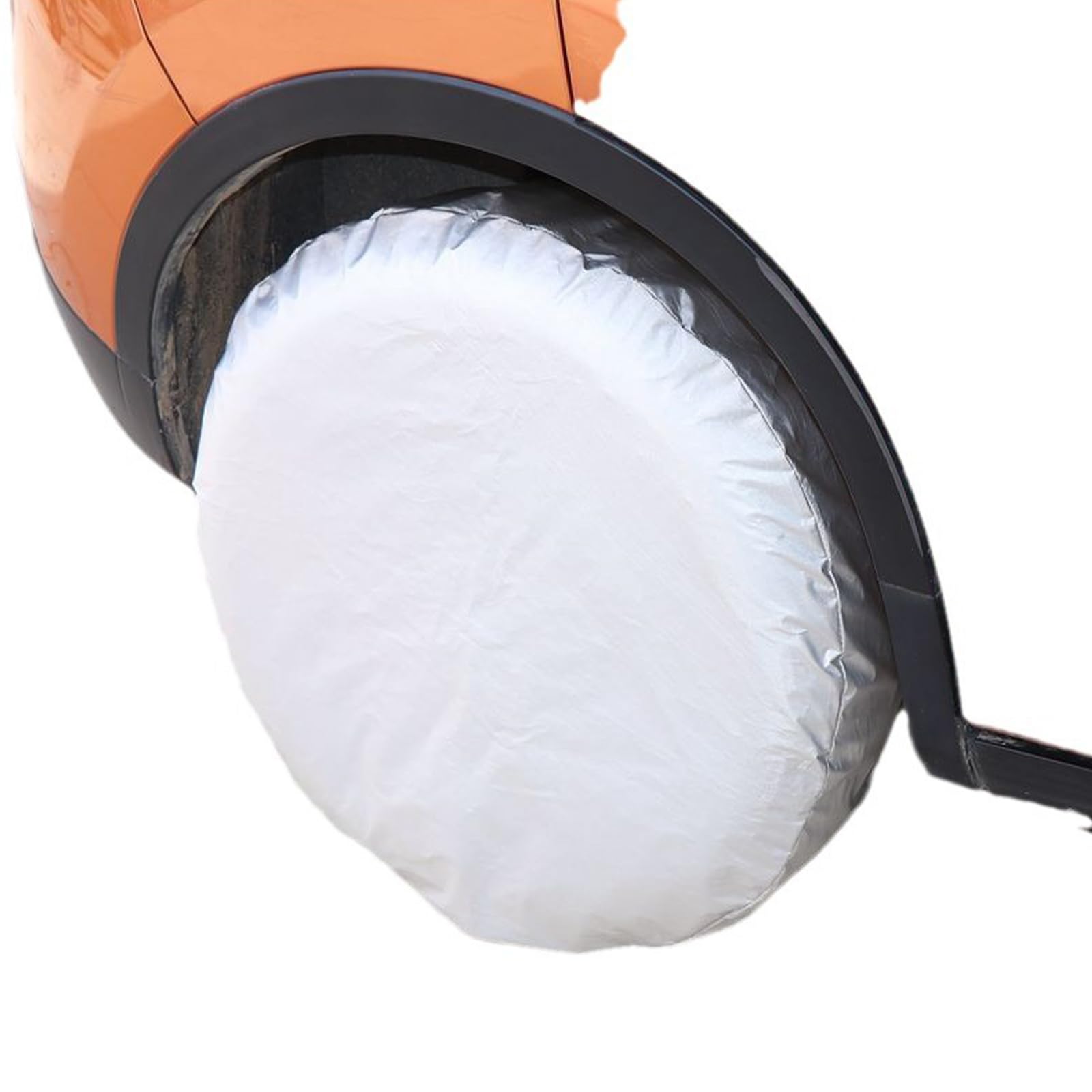Paquete de 4 protectores de rueda plateados para camiones, autocaravanas, remolques, diseño fácil de poner y quitar, resistente a la decoloración