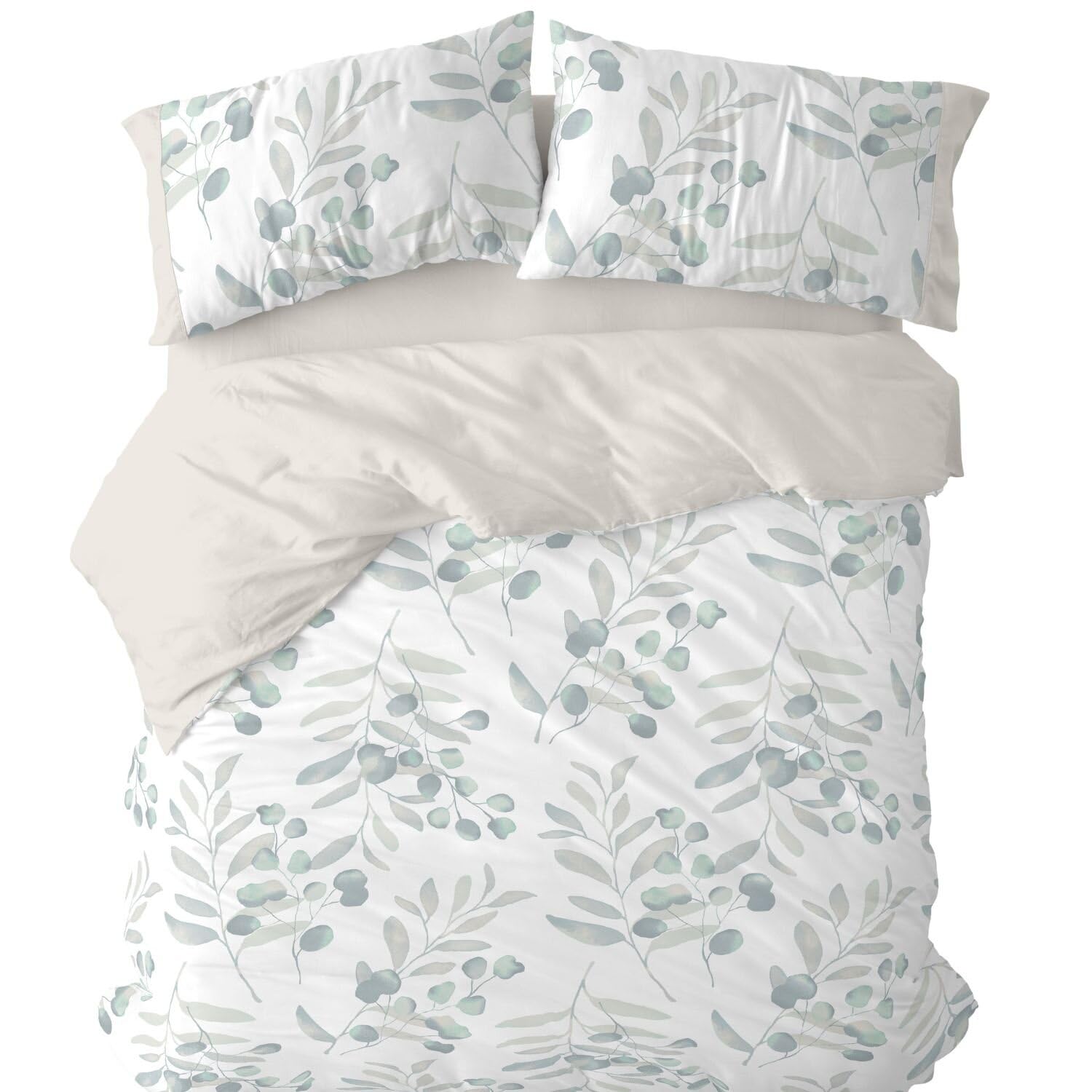 Burrito Blanco | Fundas nórdicas de Franela | Cama de 150 a 160cm. (+Medidas Disponibles) | Diseño 574 | Color Turquesa (150-160x190/200cm.)