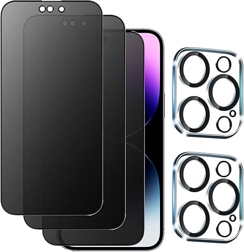 Miniatura 1 de 1 juego de 5 piezas 3 protectores de pantalla antirreflejos antiespía película suave mate mate y 2 protectores de cámara de vidrio templado