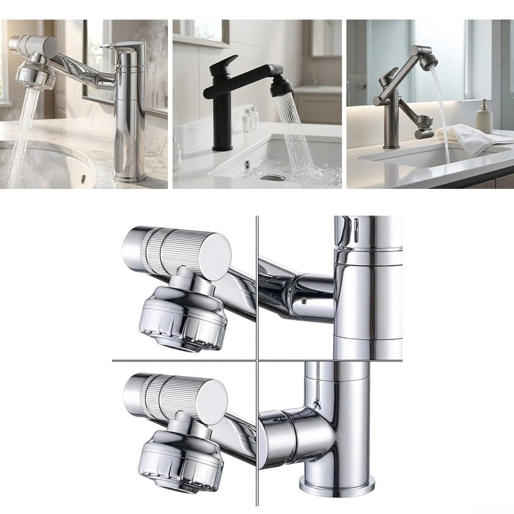 para grifo Lavabo Bajo Brazo Ajustable Para Espacios Compactos(silvery)