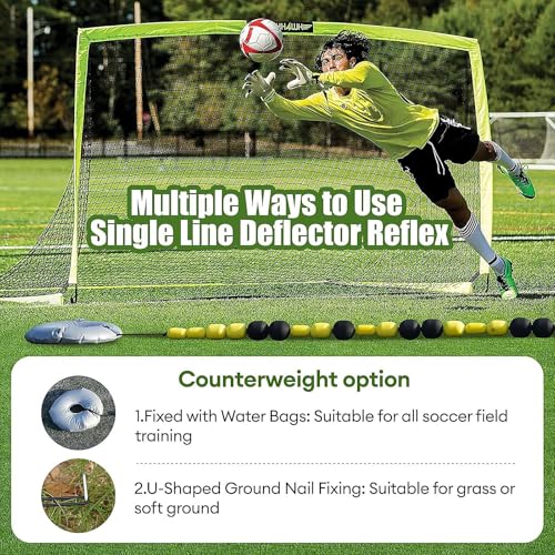 Deflector de portero de una sola línea con bolsas de agua, equipo de entrenamiento de agilidad para la velocidad de reacción, red de rebote portátil para el desarrollo de habilidades de fútbol sala, 9