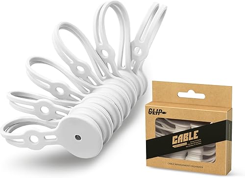 Paquete de 10 lazos para cables, organizador de cordón de silicona blanca, soporte magnético, enrollador, lazos magnéticos de goma para