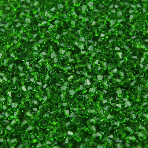 LYVQZPWLRsemillas de vidrio, 200 cuentas de cristal austriaco de alta gama, bicono AAA de 3 mm de diámetro, chapadas en color AB, sueltas, for pulseras, accesorios for hacer joyas.(317 Grass green)