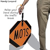 Vista 8 de SmartSign Letrero de paleta de mano "STOP - SLOW" de 18 x 18 pulgadas con asa (paquete de 1), doble cara, serigrafiado, compuesto de aluminio de 120