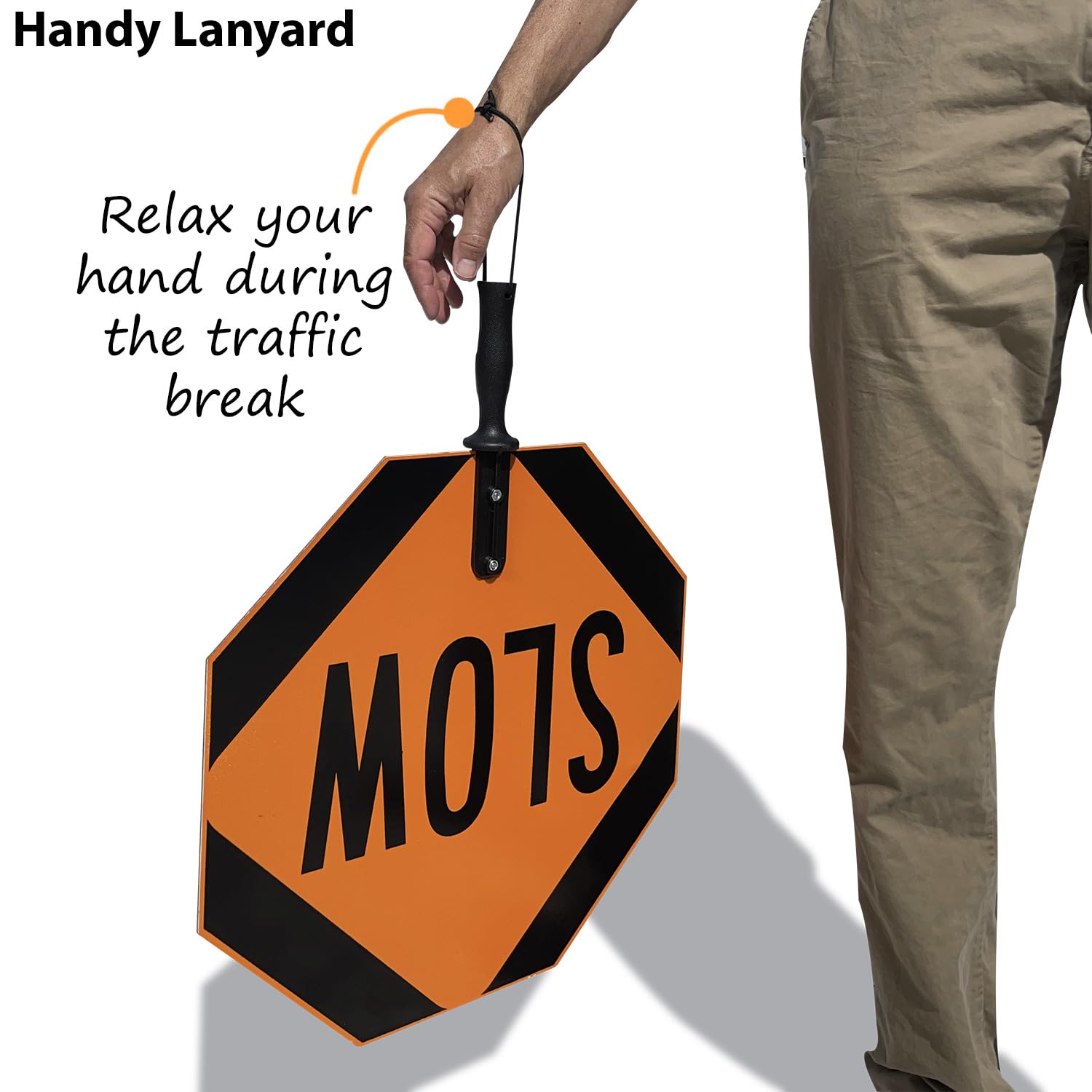 SmartSign 18 x 18 inch Handheld “STOP - SLOW” Paddle Sign with Handle (1-Pack), Double-Sided, Screen Printed, 120 mil Aluminum Composite, Multicolor, Made in USA — Amazon image 8