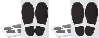 Juvale Shoe Print Floor Stickers - 32 Pairs, Black Vinyl, 8 x 6 in Sheets - Peel & Stick Dancing Feet Floor Stickers & Foot Print Decals for Classrooms, Dance Studios & Hallways (Pack of 2)