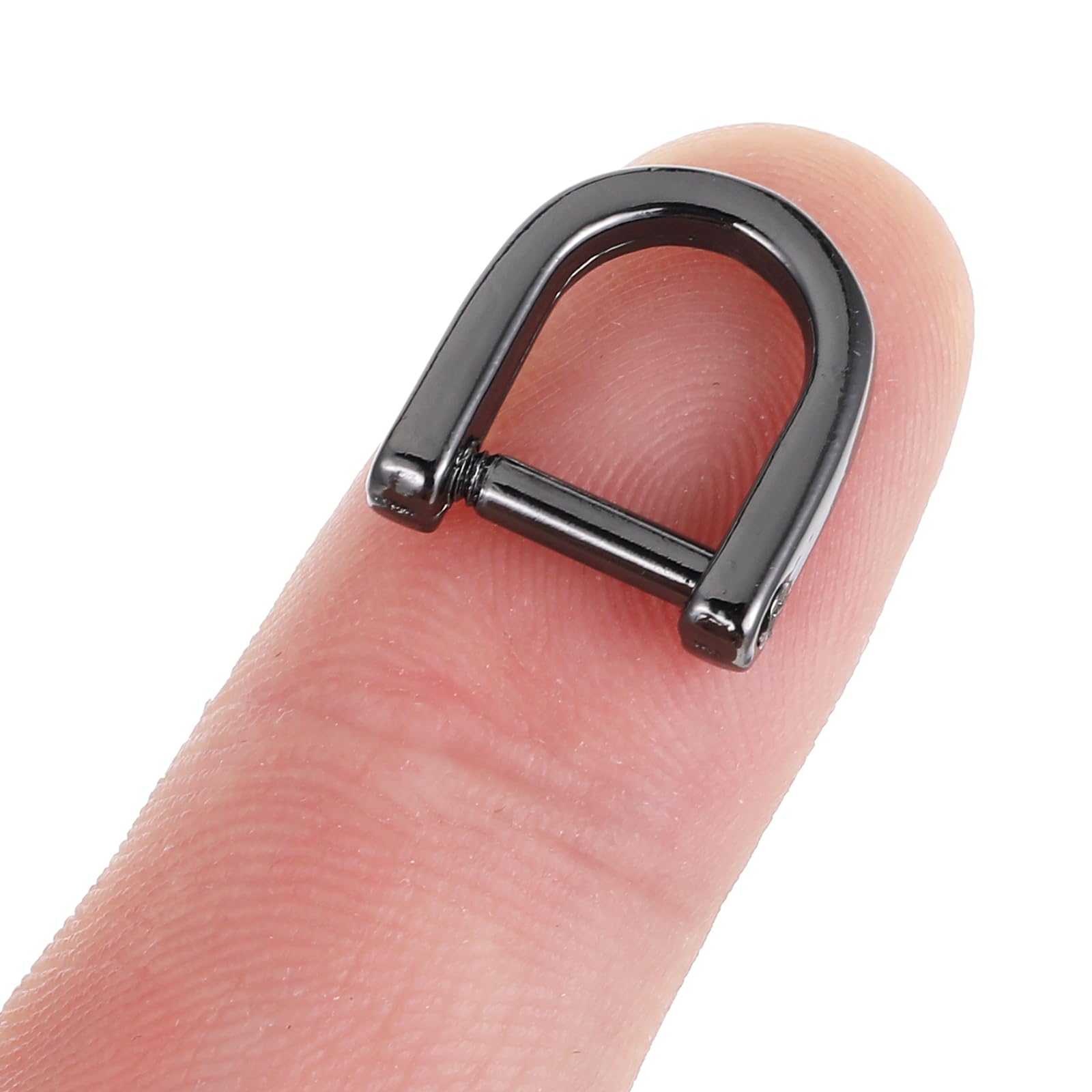 7 piezas anillos D de herradura de metal D anillos con tornillo llavero DIY cuero artesanía monedero llavero accesorios para correa (negro)