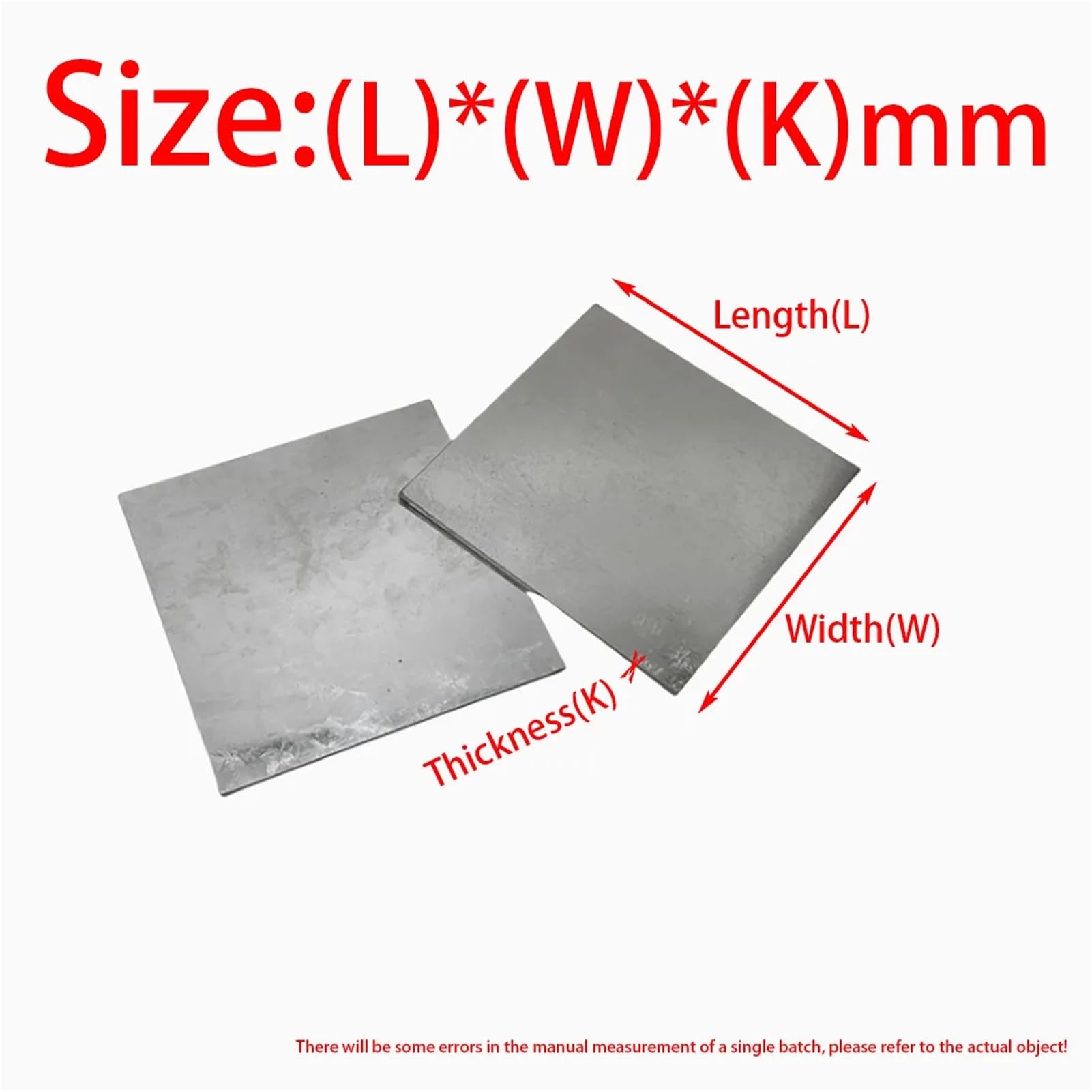 Lamiera di ferro zincata, lamiera di ferro bianca, spessore 0,6 mm-5 mm(100X100X5mm 2pcs)