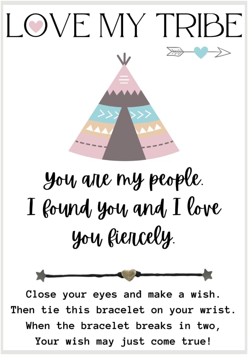 LOVE MY TRIBE, Wish Bracelet, Girls Weekend Gift, Girls Trip Gift, Tribe Gifts, Girls Tribe Gifts, Tribe Wish Bracelet, Gift for Friend, Best Friend Gifts, Gift for Friend, Friendship Wish Bracelet