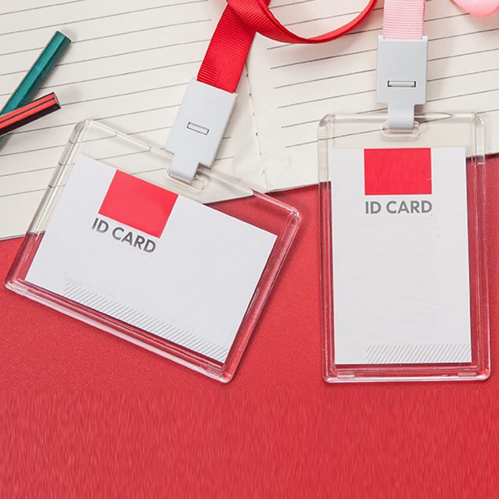 Cordón de insignia, tarjetero para cordón, 10 Uds. De fundas de identificación acrílicas, cordón for tarjetas de trabajo, nombre, tarjeteros, protección de autobús, insignia de identidad, cubiertas fo