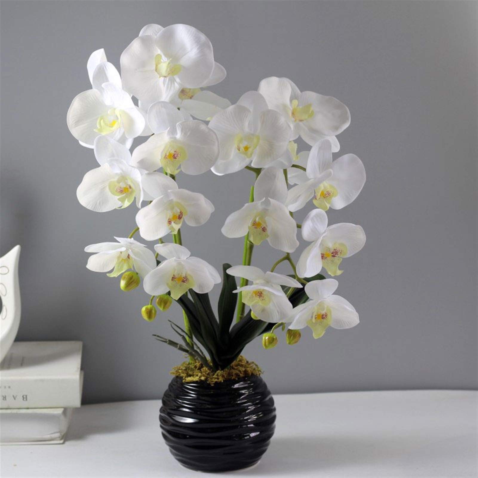 Fiore Artificiale Orchidea Artificiale Fiori Finti Phalaenopsis Bouquet di Fiori Finti Composizione Floreale per casa Giardino Festa Matrimonio Decorazione per la ca