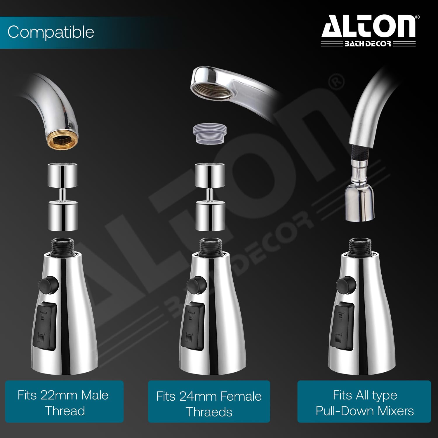 ALTON ALD830, ABS, 4-Function, Tap Extender for Kitchen Sink 1