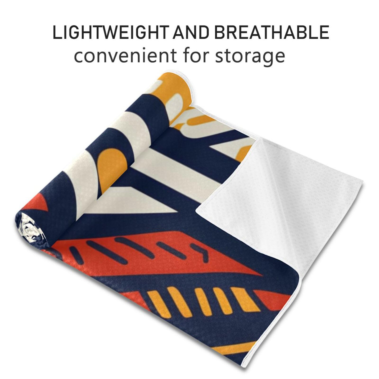 Hezely Non-Slip Hot Yoga Towel - Mat-Sized, Super-Absorbent Microfiber Sweat Towel for Gym, Bikram, Pilates and Yoga Mats,Indian Style Print