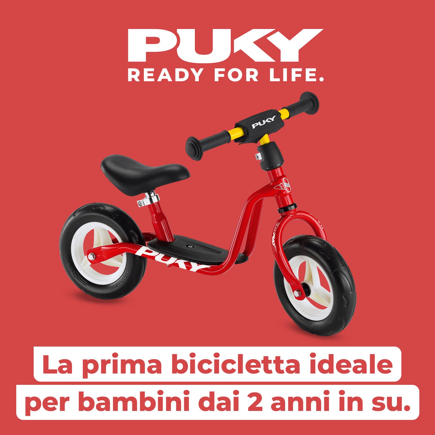 PUKY LR M Multicolore | Bicicletta de equilibrio dai 2 anni | Giocattolo senza pedali bambini | Balance Bike | Monopattino con pedana | Veicolo con manopole di sicurezza | Manubrio e sella regolabili