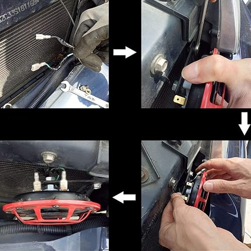 Miniatura 5 de YONEDA Bocinas de coche eléctricas, 12 V, calidad premium, doble supertone, parrillas protectoras de tono alto y bajo, resistentes a la intemperie