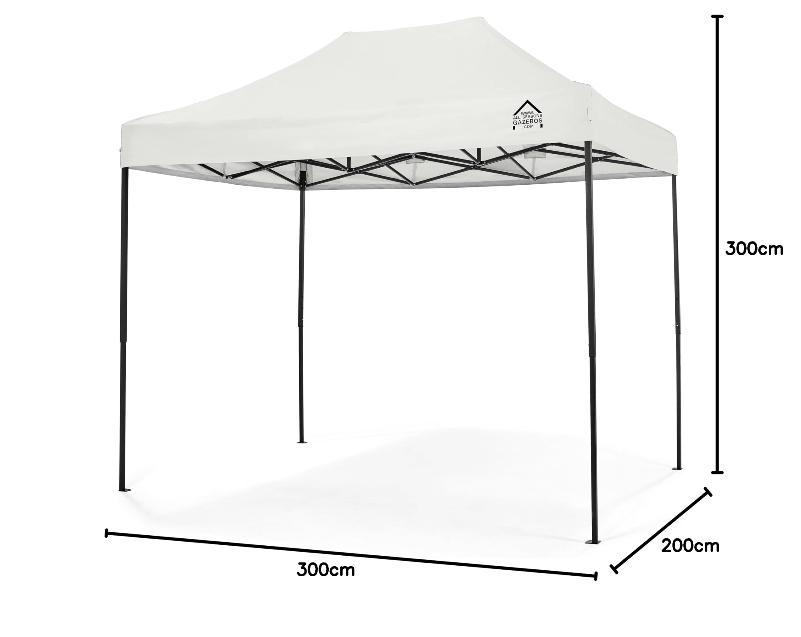All Seasons Gazebos | Tonnelle Pliante 3x2m avec Pack d'Accessoires | Matériaux Robustes, Entièrement Imperméable et de Haute Qualité (Blanc)