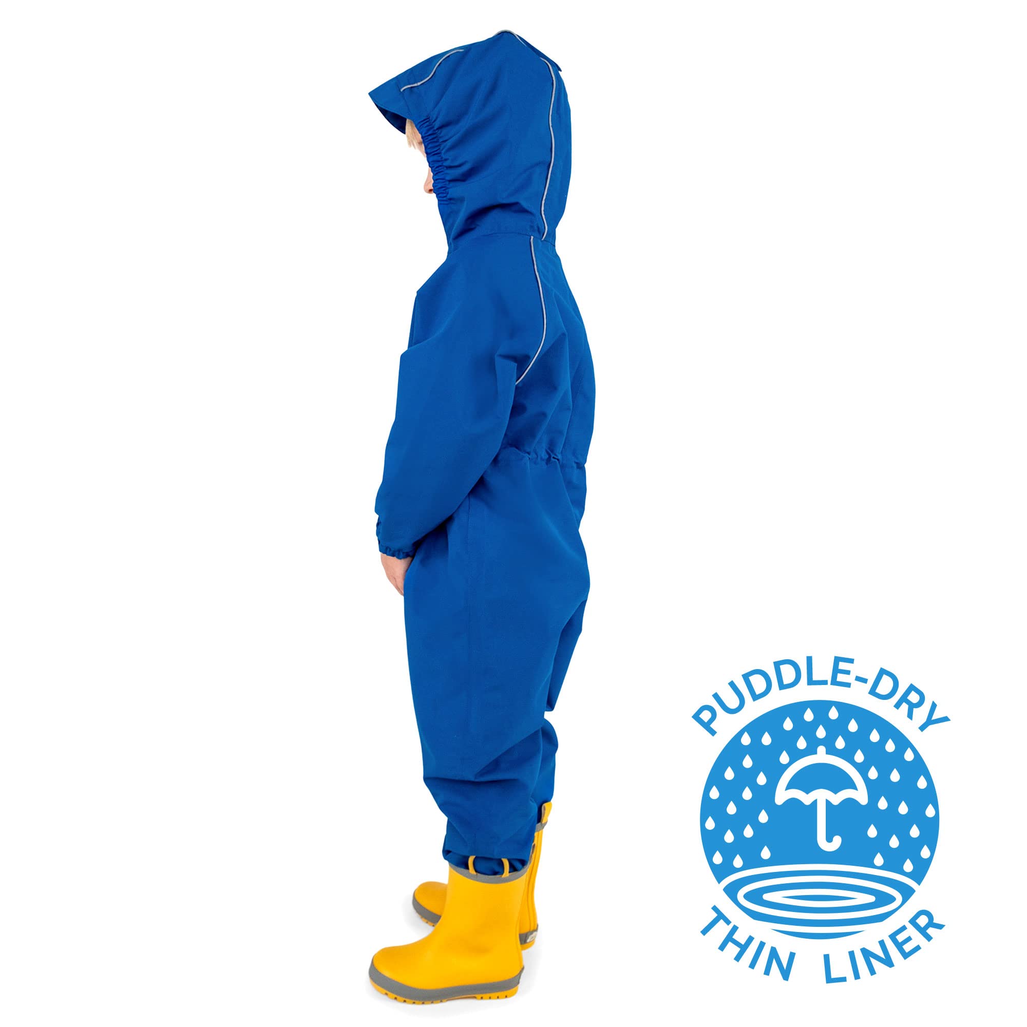 JAN & JUL Rain Suit for Baby Boys, Waterproof Coverall (Puddle-Dry: Blue, Size: 1 Year)