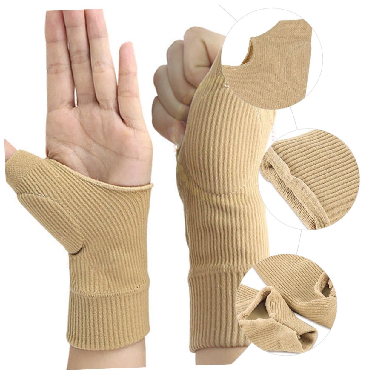 COLLBATH Wrist Thumb Support Tendonitis Protection Breathable Sports Gloves Thumb Wrist Protector 1 Pair Compression Gloves