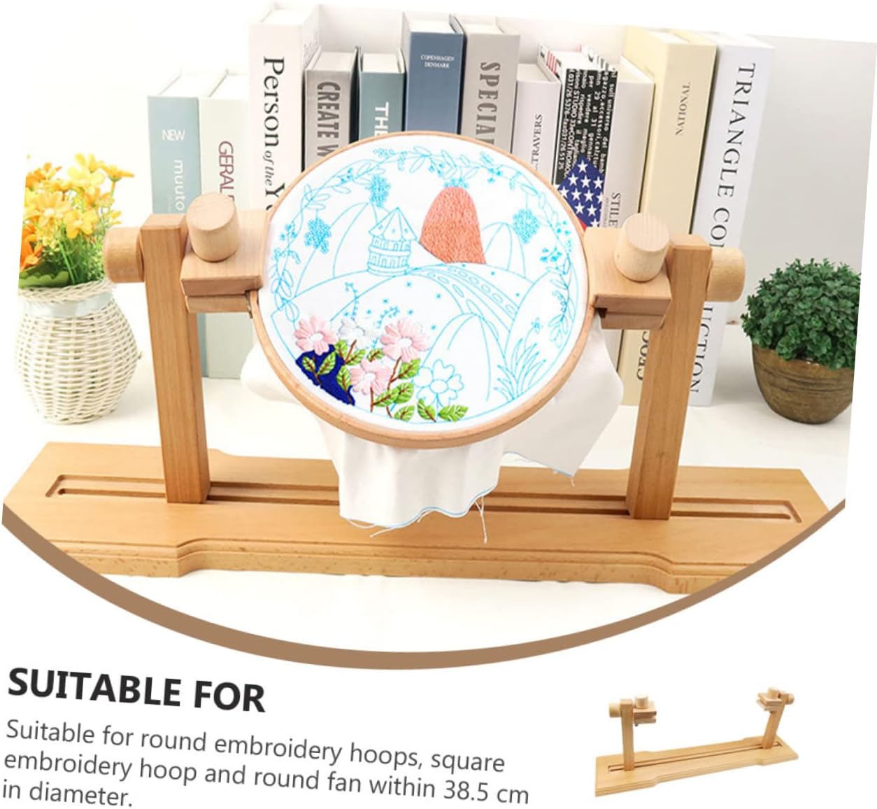 GALPADA Fine Craftsmanship Wooden Cross Stitch Frame Embroidery Stretch Holder for Sewing Craft Projects