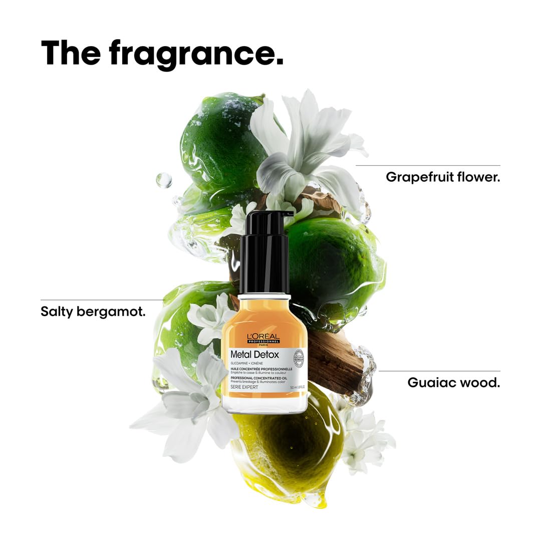 L'Oreal Professionnel Metal Detox Leave-In Oil - Detoxifies, Prevents Damage and Prolongs Hair Color With Shine - Image 4