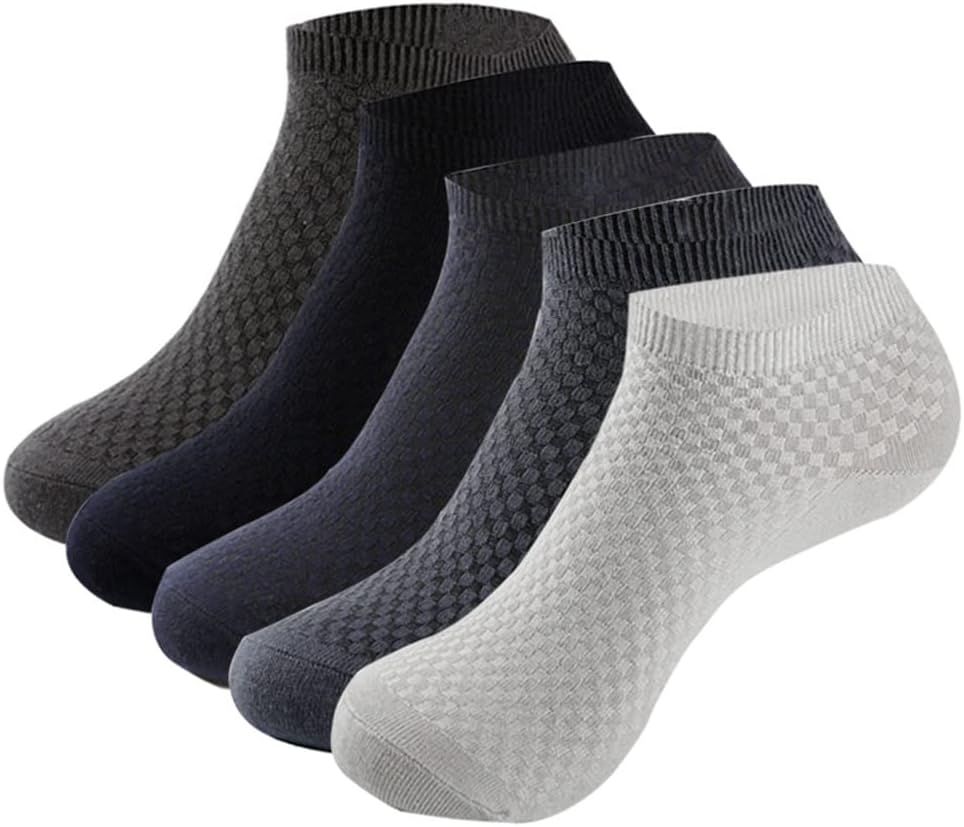 5 Pairs/Lot Men's Fiber Socks Business Short Ankle Socks Male Sock Large Size