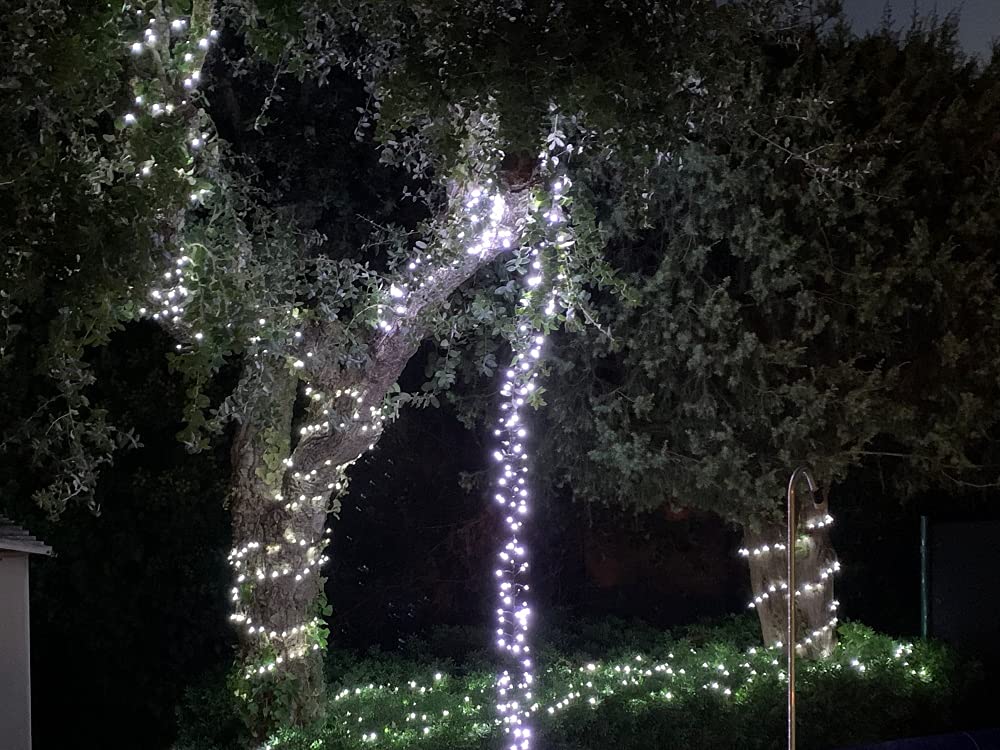 Guirlande de Noël lumineuse extérieure clignotante 34m, 750 LED blanc pur