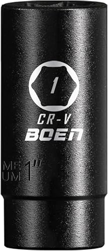 Miniatura 7 de BOEN Zócalos de impacto profundo de 12 pulgada, enchufe de impacto premium, enchufe de 34 pulgadas, SAE, 6 puntos, acero Cr-V con marcado láser,