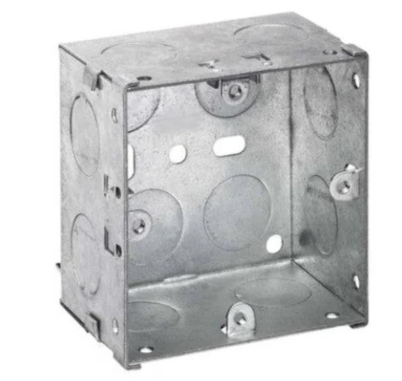 ARH Electrical Accessories Metal Pattress Box 47MM, Back Box Double Mounting for Sockets