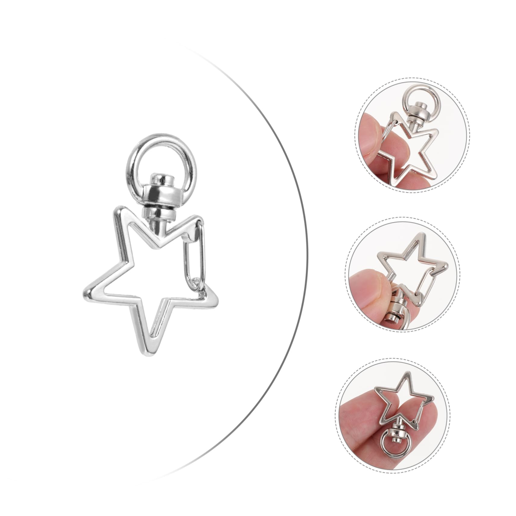 40 Pezzi Moschettoni Girevoli A Clip - Cuore E Stella - Per Portachiavi, Collari Cani, Borse Fai Da Te