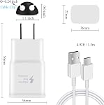 Chargeur pour Samsung Galaxy S9, Swadaws 2 Pack Adaptive Fast Wall Android Comprimé de téléphone portable Chargeur Station Adaptateur USB Type C Câble compatible Samsung Galaxy S20 S10 S10e S8 Plus/Note 8 9 (Blanc)