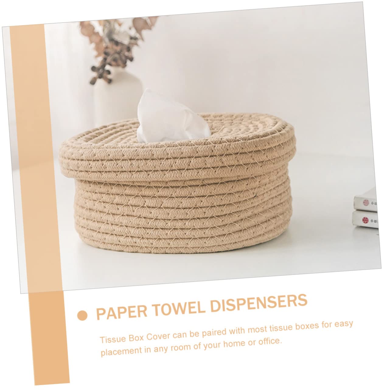 Puco Porta fazzoletti in corda di cotone Porta tovaglioli in filo di cotone fatto a mano Organizzatore porta fazzoletti decorativo fatto a mano Scatola per fazzoletti per decorazioni per la casa
