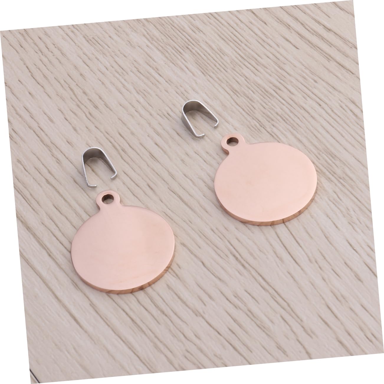 Abaodam 2PCS Blank Pet Id Tags for Dogs and Cats Durable Rose Gold Tags for Engraving Names Phone Numbers and Addresses Scratch Wear Resistant Design