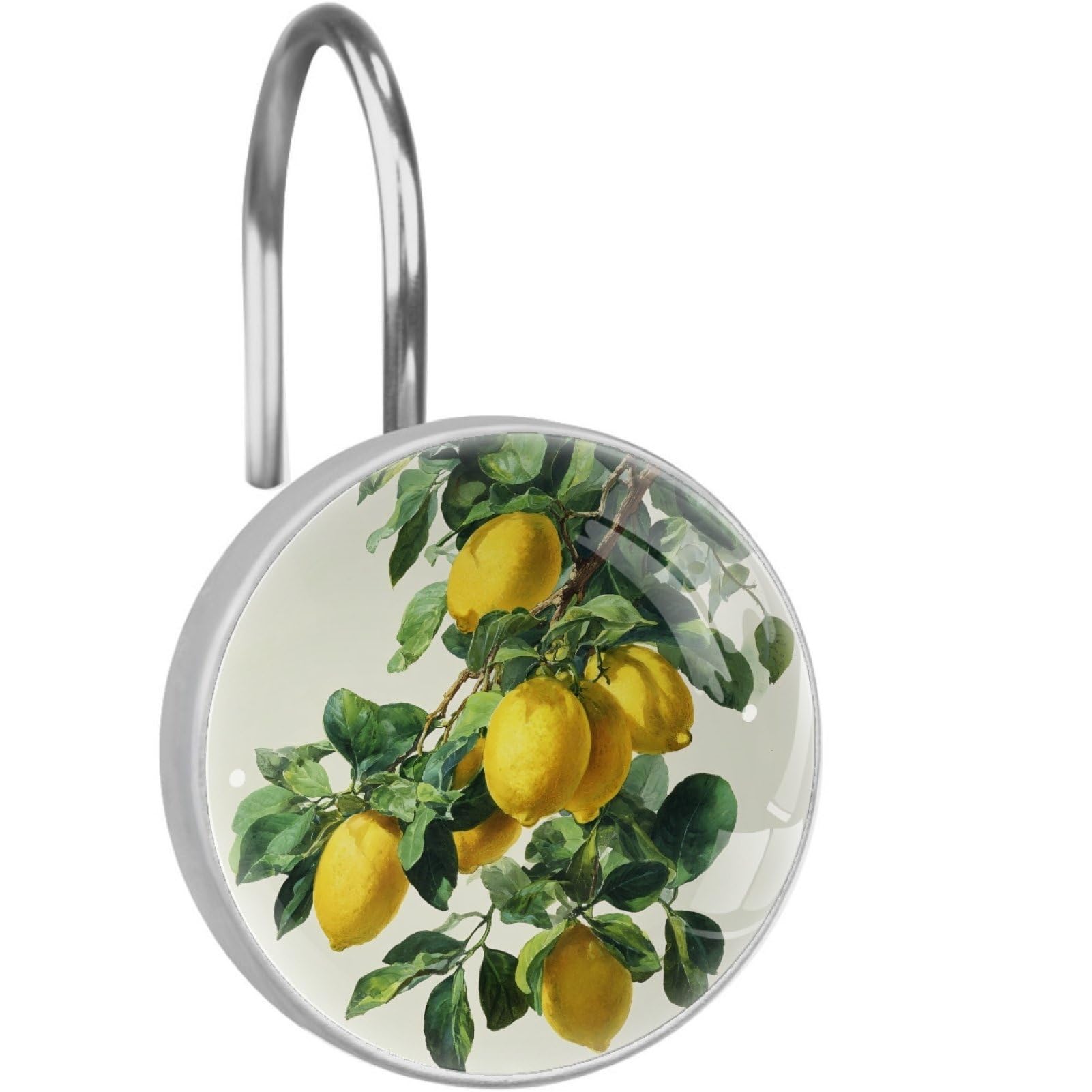 VAPOKF Shower Curtain Hooks, 12PCS Lemon Shower Curtain Hook for Bathroom Decors Home Bedroom